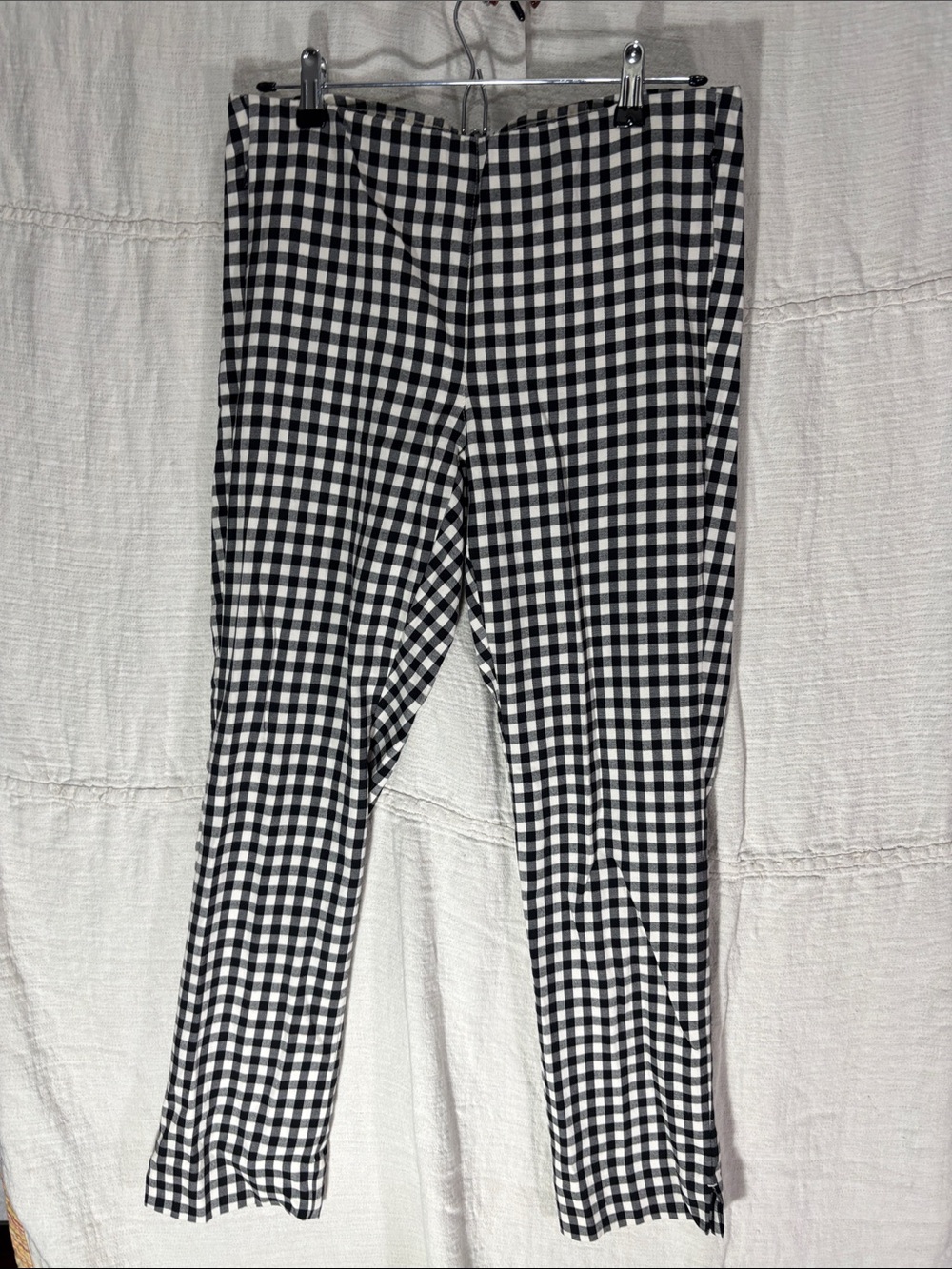 J. Jill Essential Cotton Stretch Gingham Pull On Pants Size 6 Cotton Blend